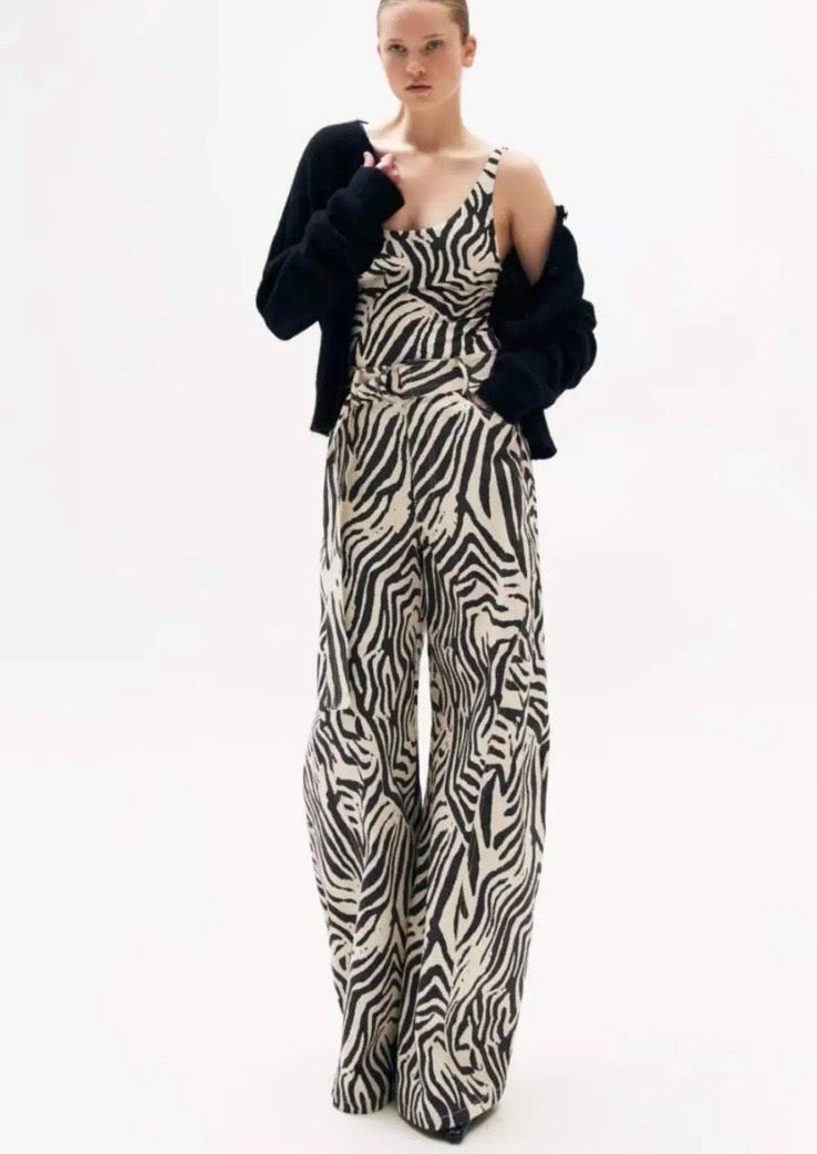 Lumina Zebra Print Κορμάκι Αμάνικο