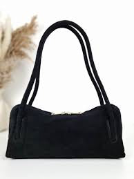 Baguette σουέντ δερμάτινη τσάντα