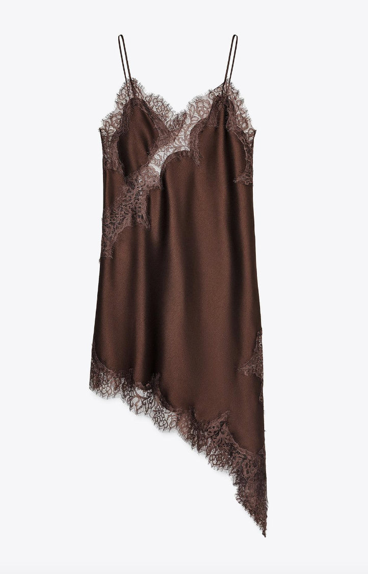 Ασύμμετρο Lingerie μπλούζα-φόρεμα