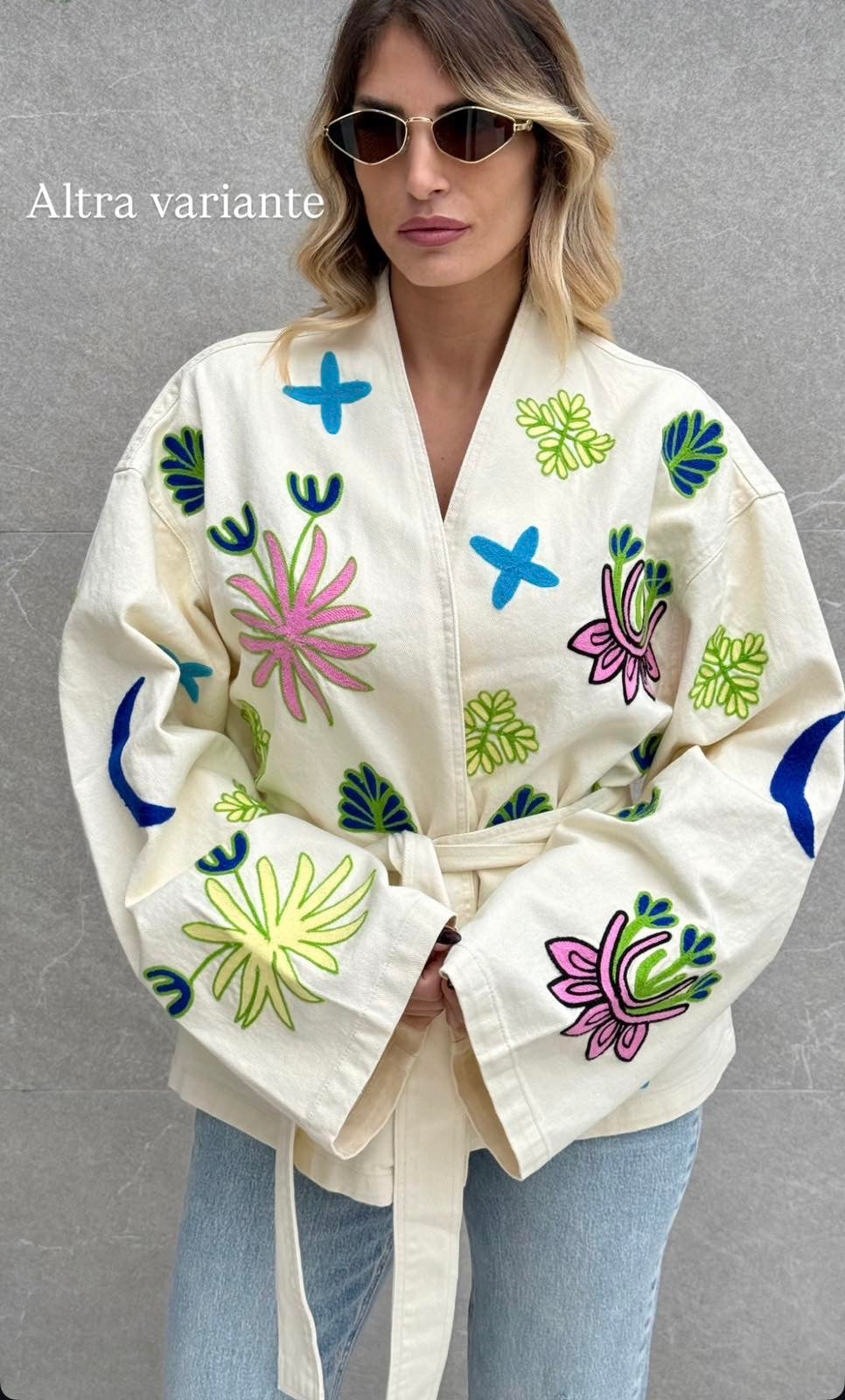 Τζάκετ με ζώνη και σχέδια moonchild