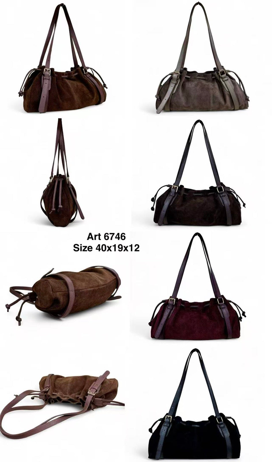 Rita σουέντ δερμάτινη τσάντα