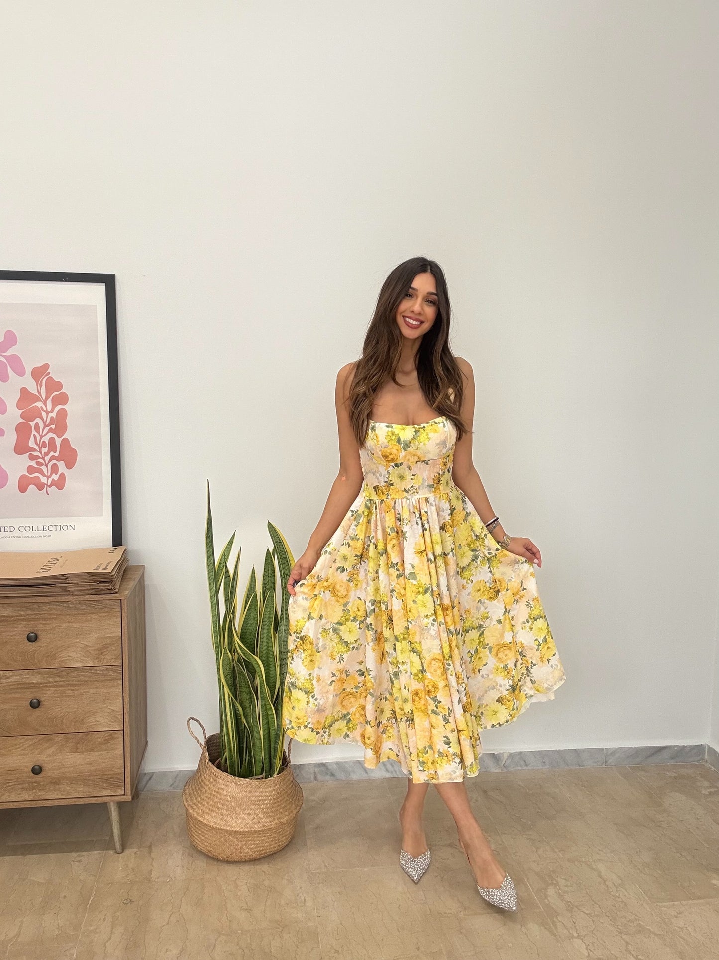 Φόρεμα Halter Midi Floral