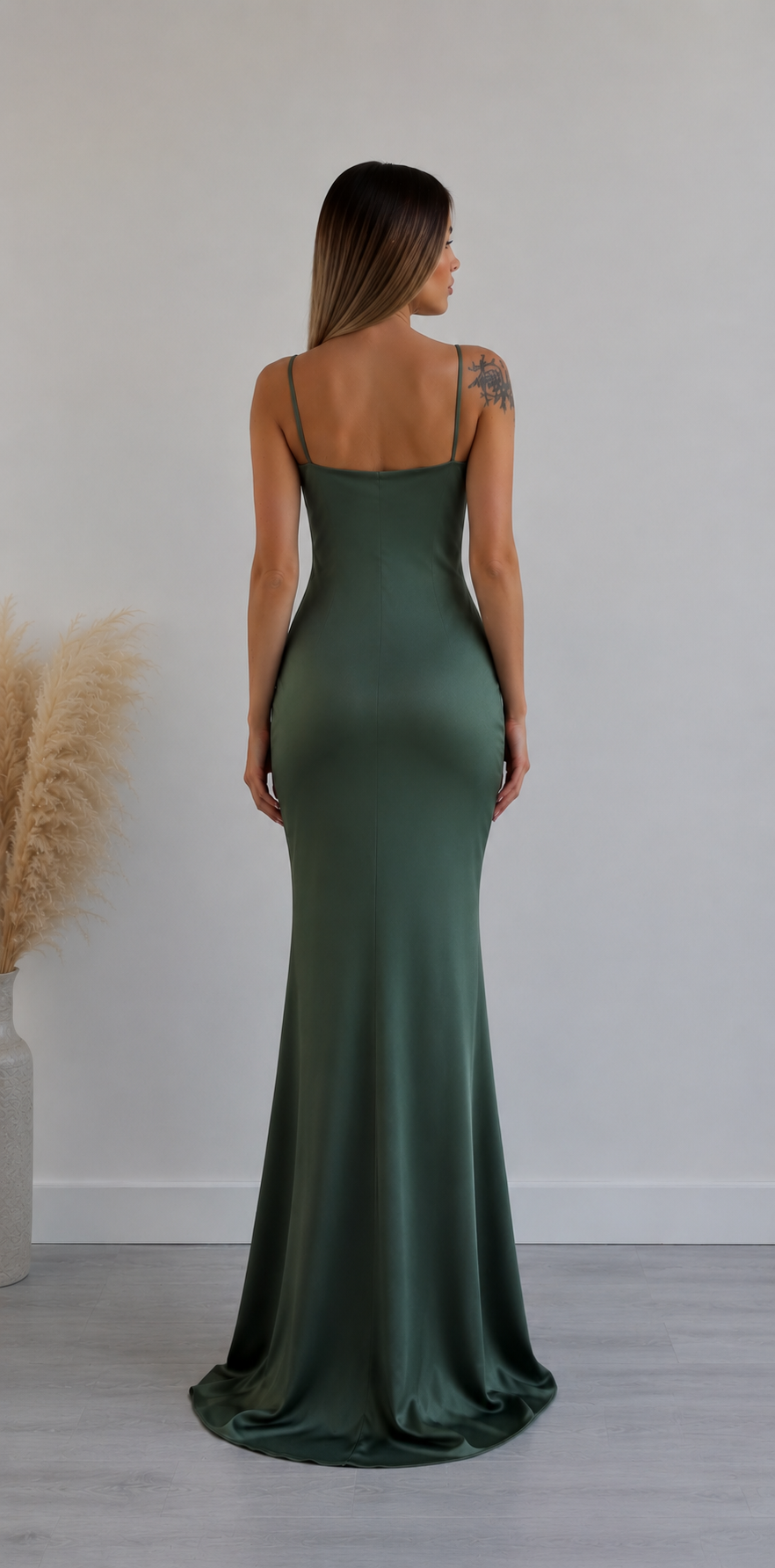 Maxi Satin Φόρεμα με Τιράντες