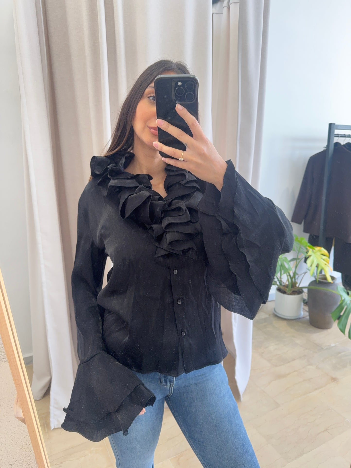 Πουκάμισο με βολάν στο γιακά Lumina