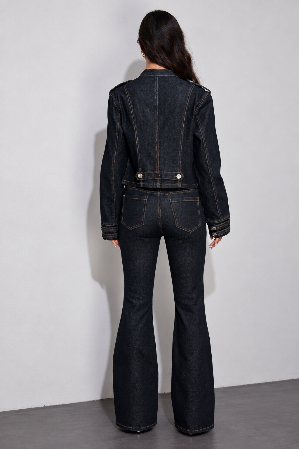 Denim Σετ με Jacket & Παντελόνι Καμπάνα