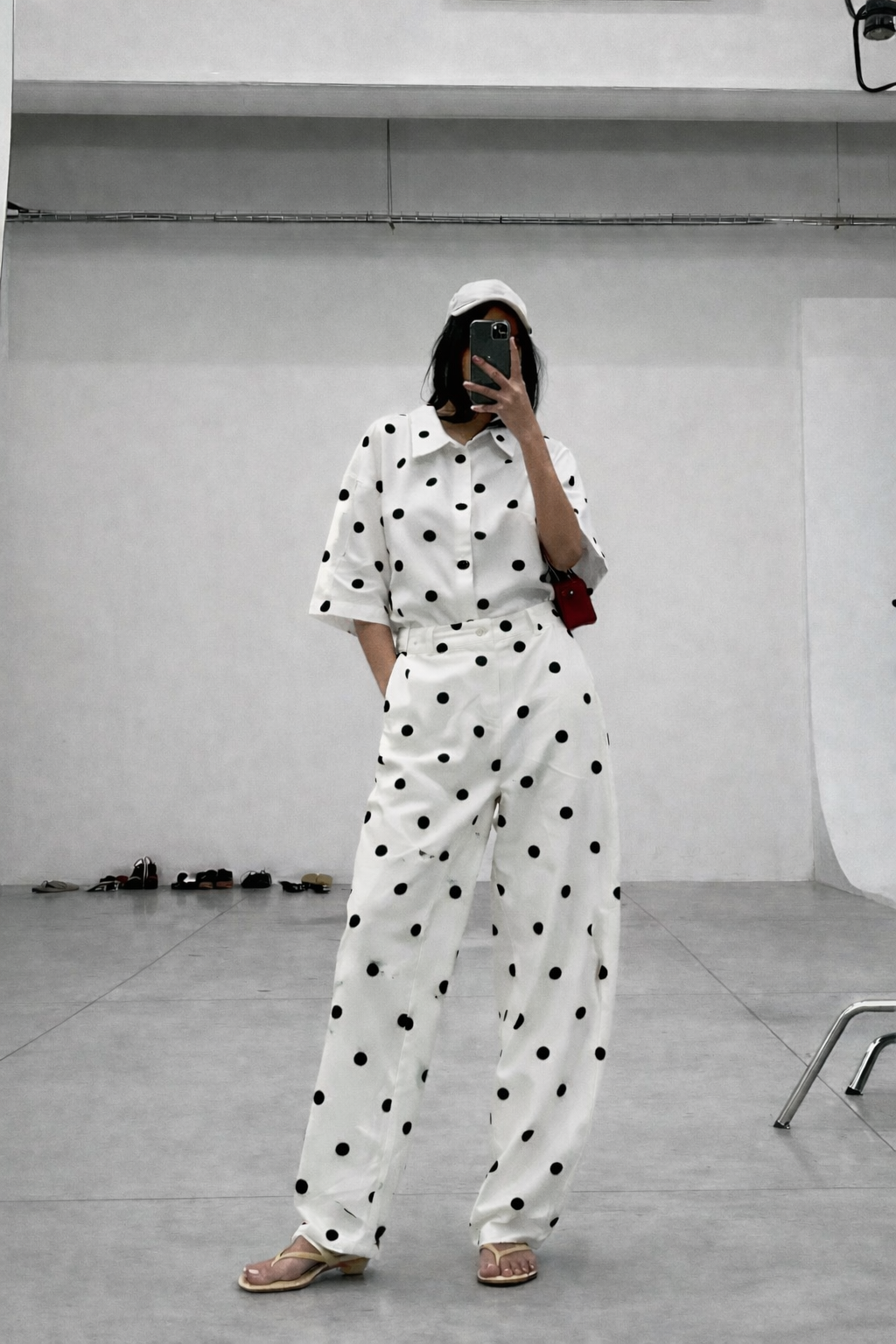 Lumina Polka Dot Παντελόνι με Πουά Σχέδιο