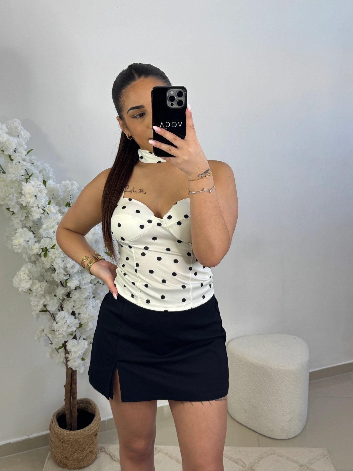 Top κορσές με choker λαιμό
