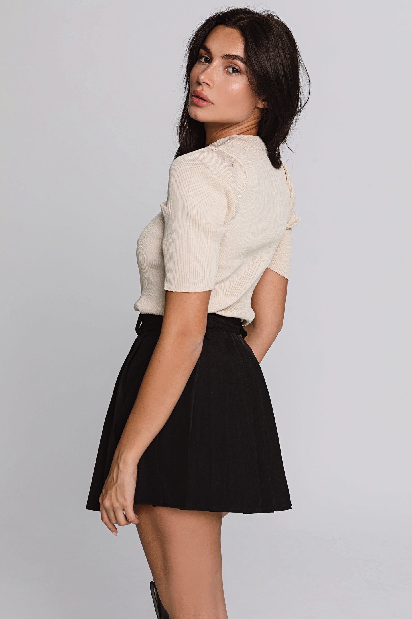 Plissè Mini Skirt with Inner Shorts - Riviere