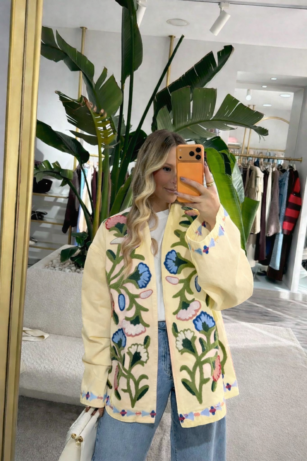 Τζάκετ με ζώνη botanical