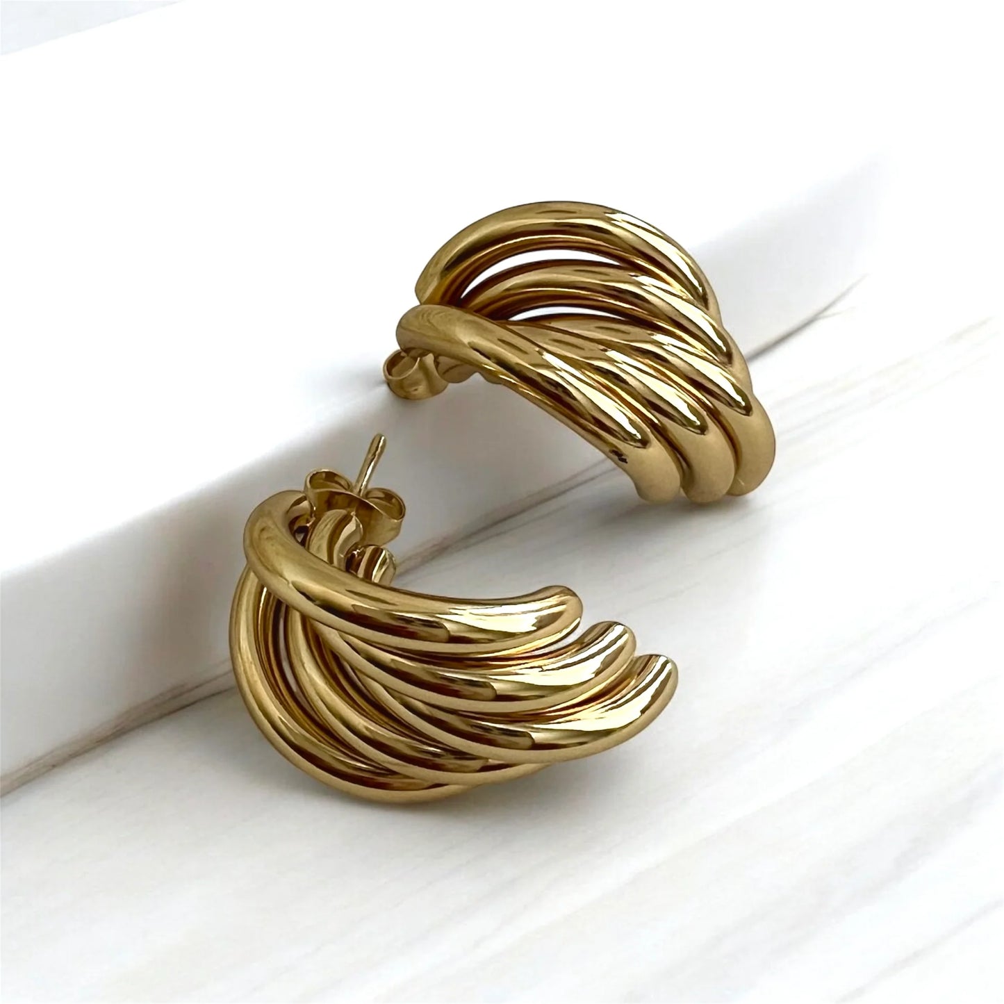 Σκουλαρίκια σχήμα από Ανοξείδωτο Ατσάλι