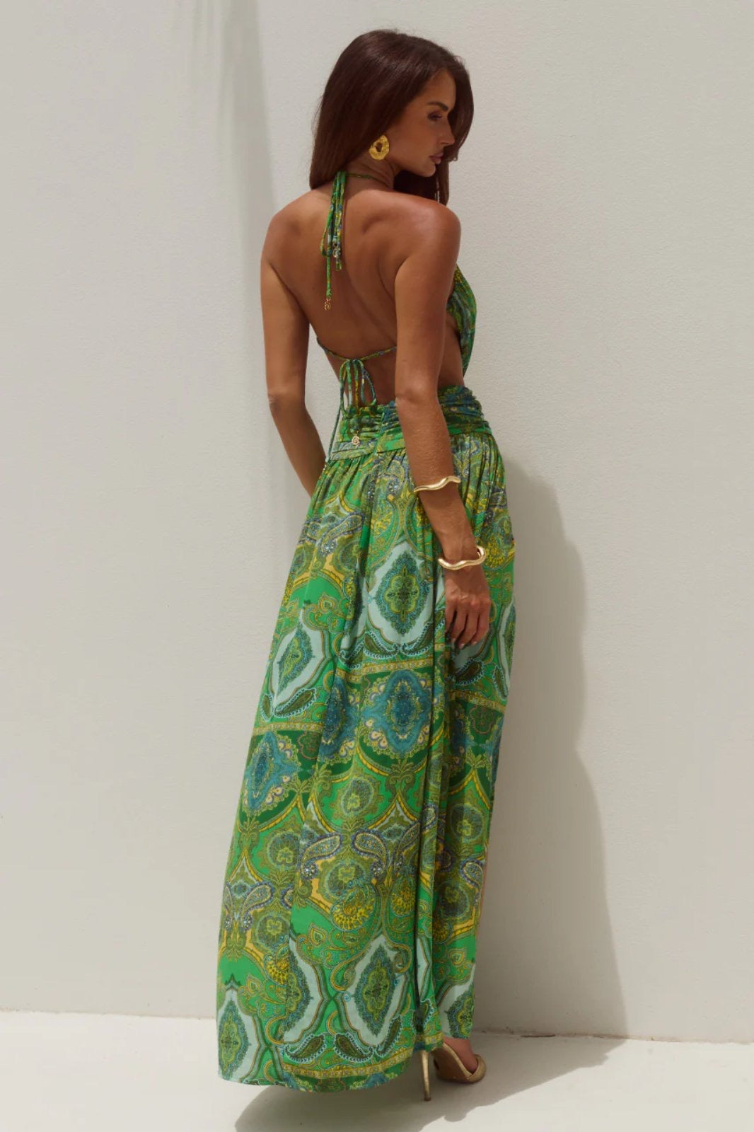 Maxi Φόρεμα με Print Cut Out