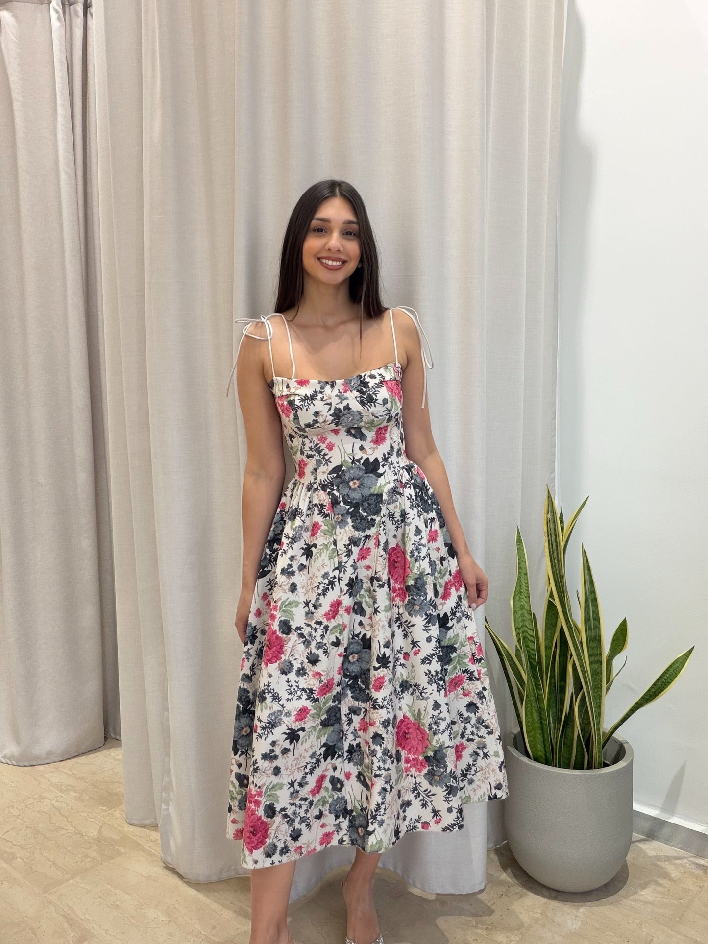 Midi floral φόρεμα