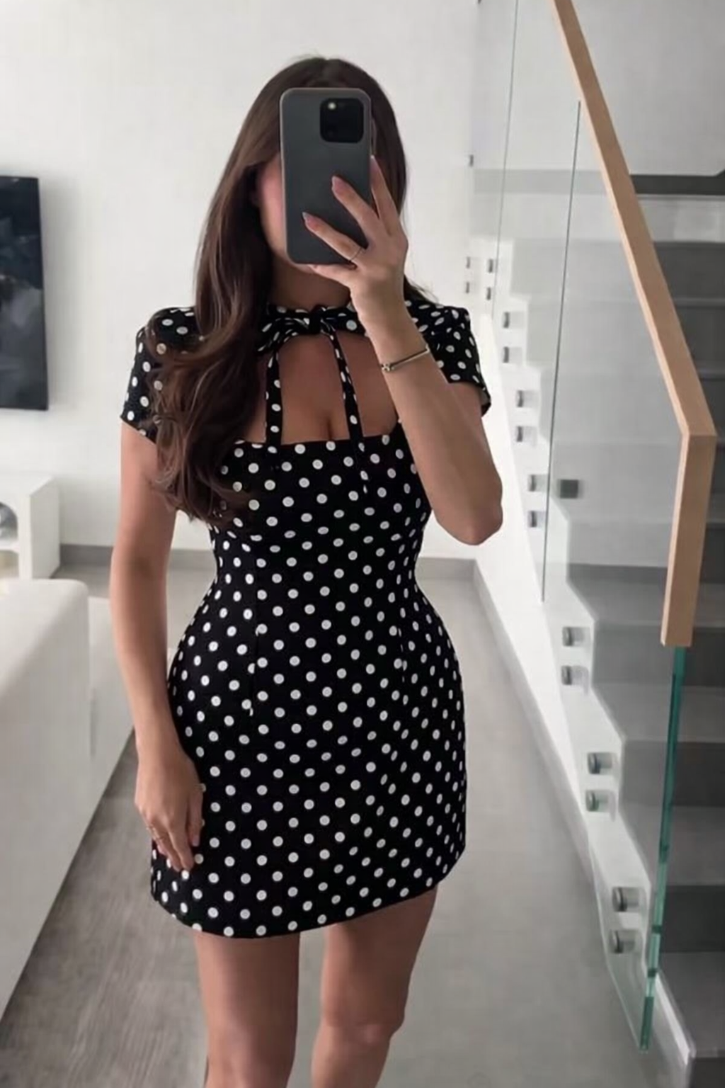 Πουά mini φόρεμα