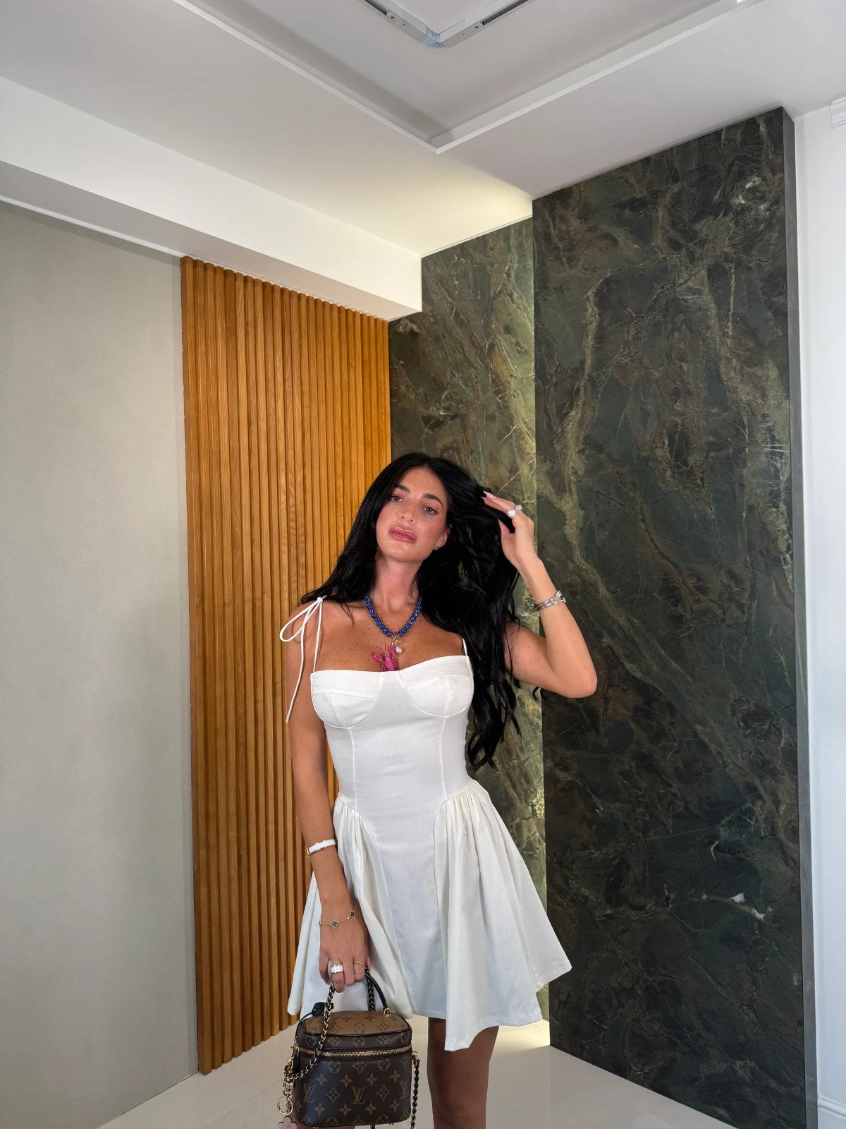 Mini Dress με Δέσιμο στους Ώμους