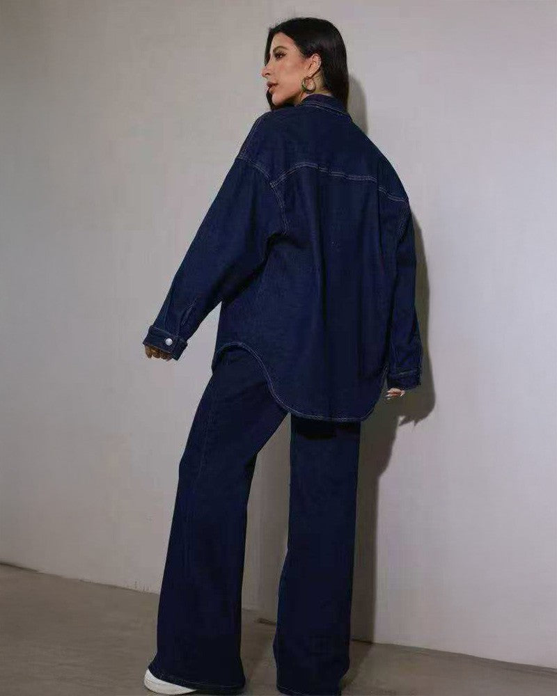 Τζιν σετ πουκάμισο και παντελόνι