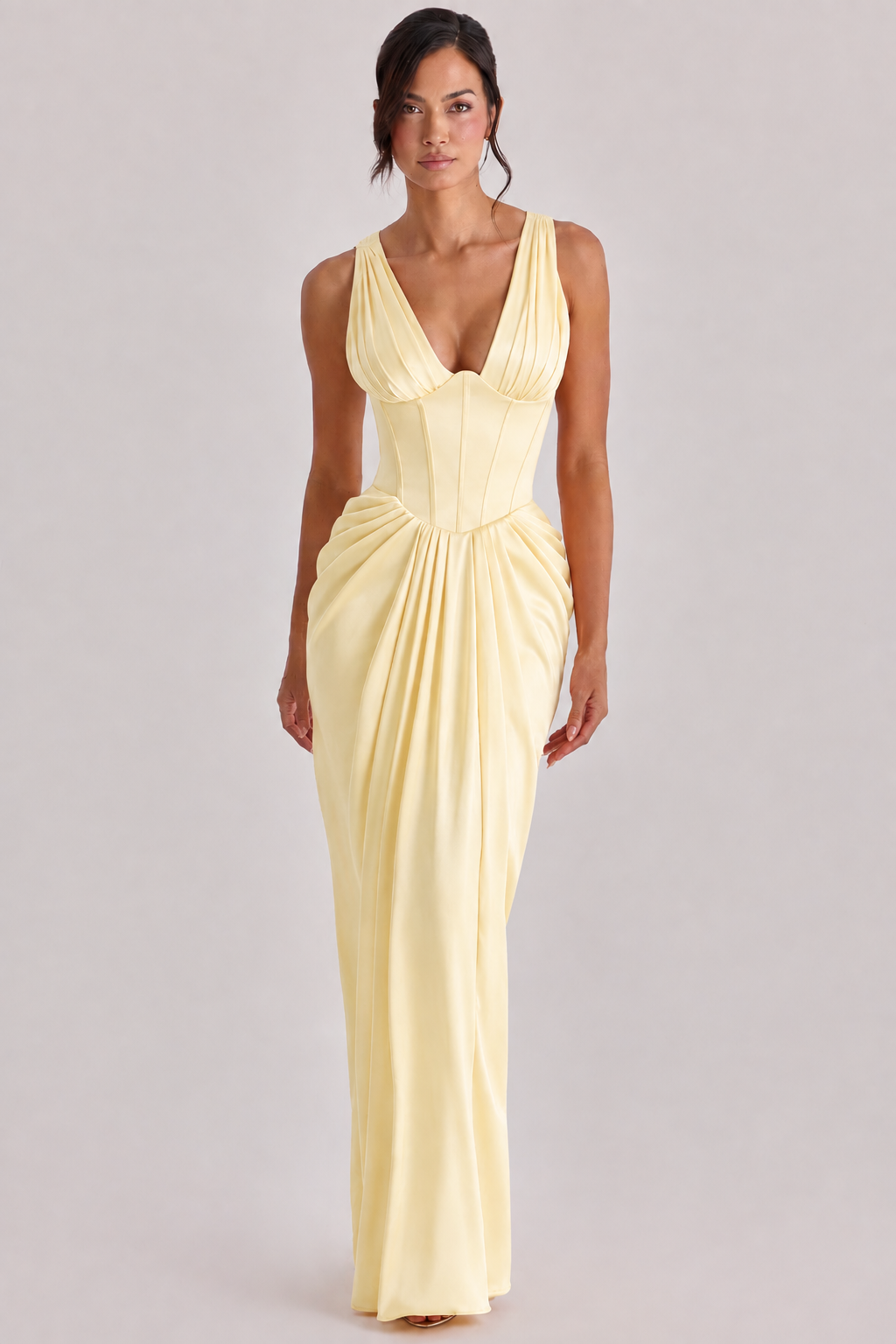 Maxi Φόρεμα με Κορσέ Draped