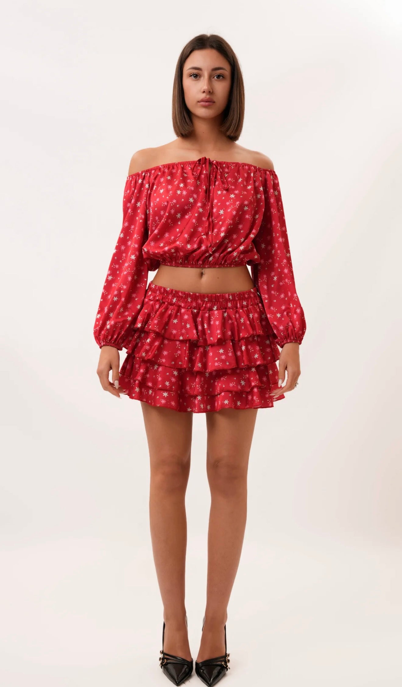 Σετ crop top και φούστα