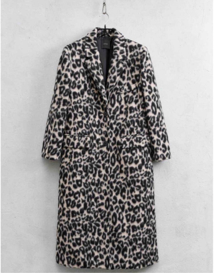 Animal print μακρύ παλτό