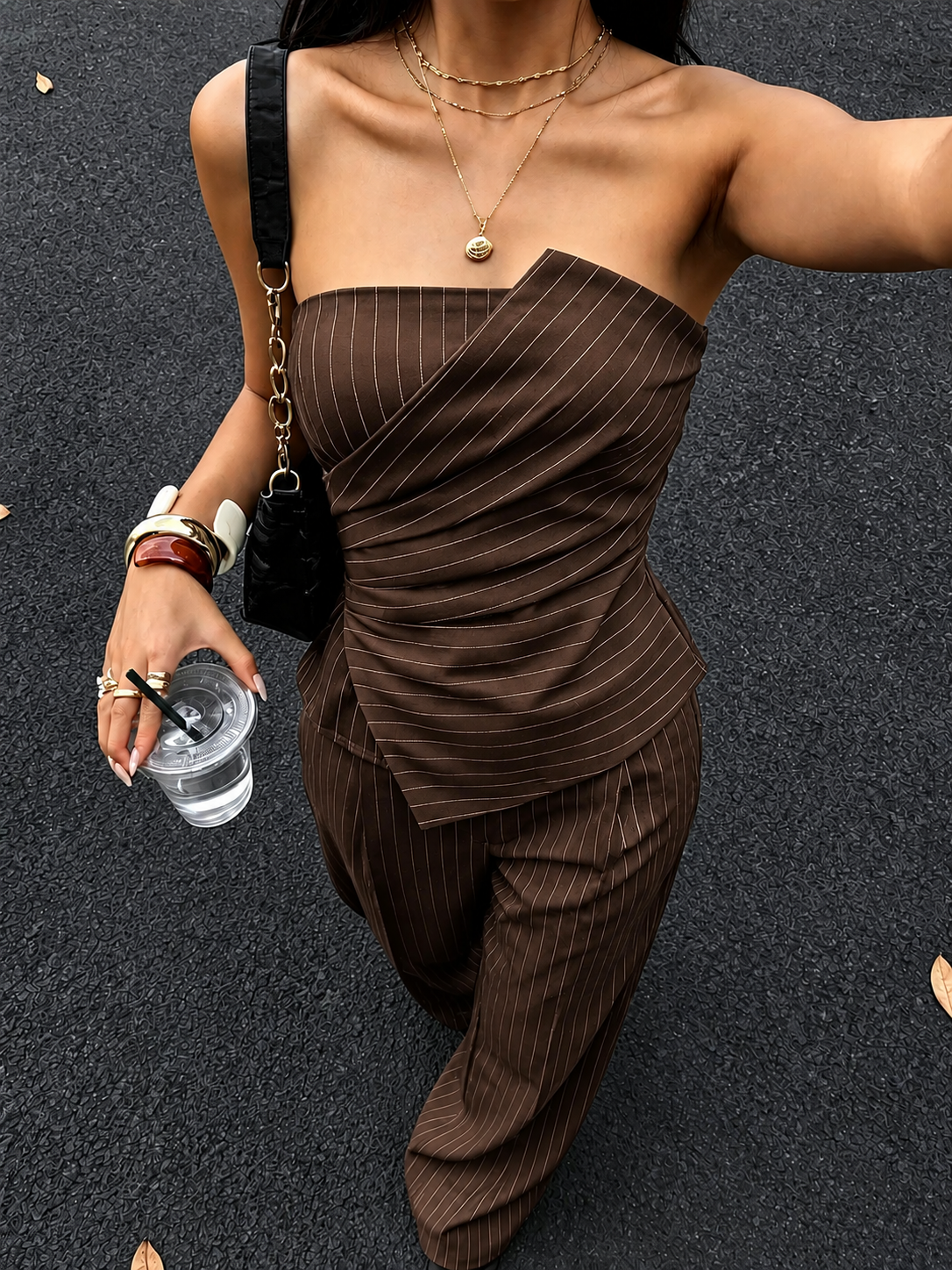 Σετ με Strapless Top & Παντελόνι
