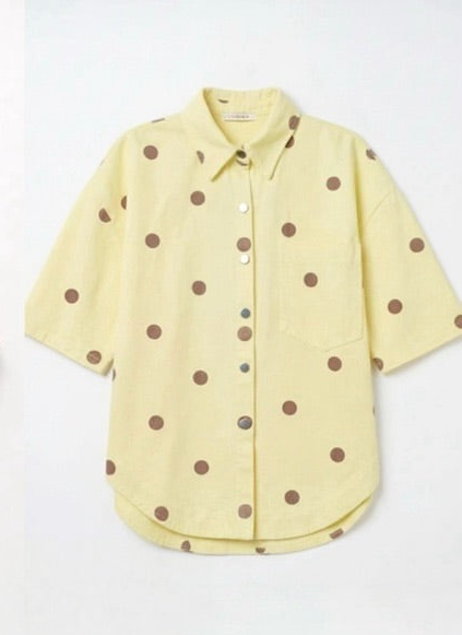 Lumina Polka Dot Πουκάμισο Κοντομάνικο με Πουά Σχέδιο