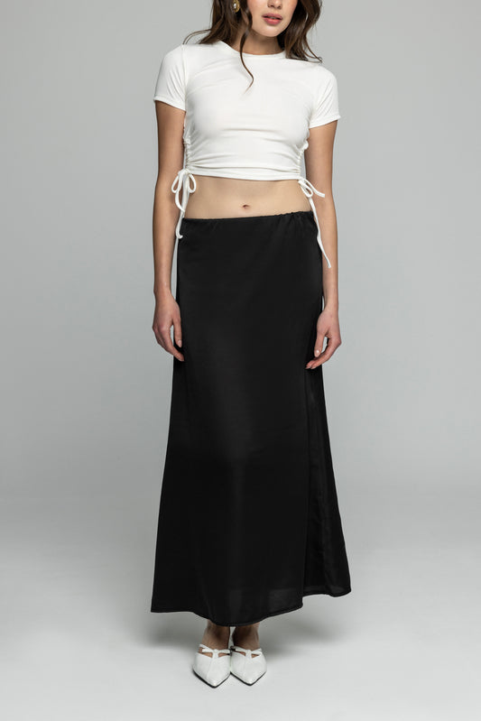 Silk effect midi skirt