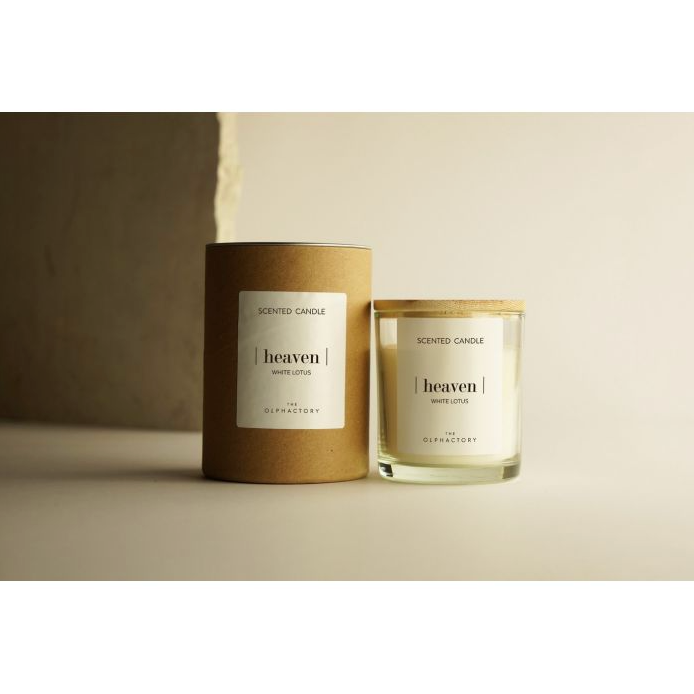 White Lotus Φυτικό αρωματικό κερί με καπάκι 200gr, Heaven - The Olphactory