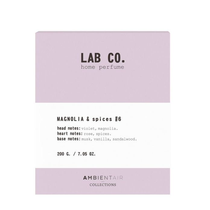 Magnolia & Spices #6 Φυτικό αρωματικό κερί 200gr - Lab Co