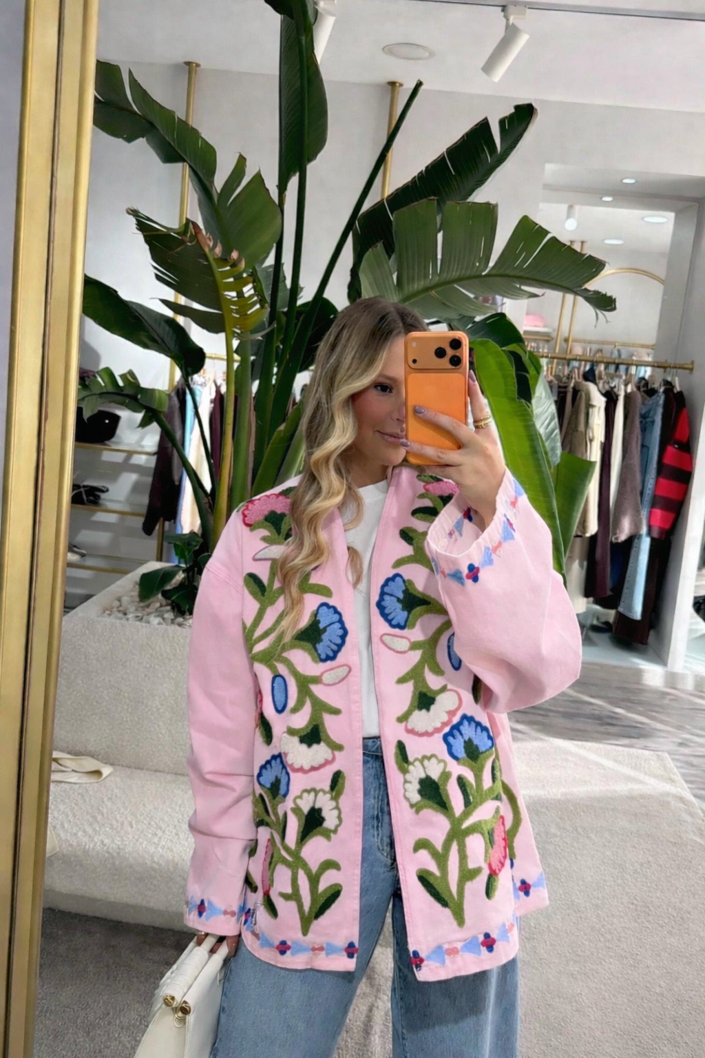 Τζάκετ με ζώνη botanical