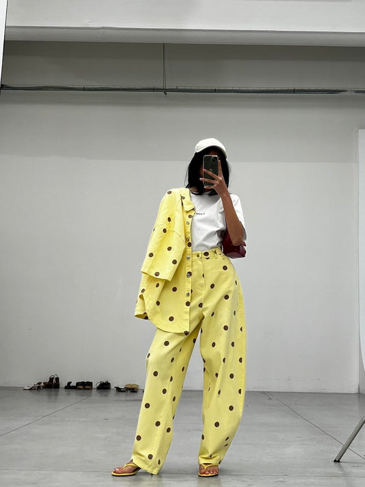 Lumina Polka Dot Παντελόνι με Πουά Σχέδιο