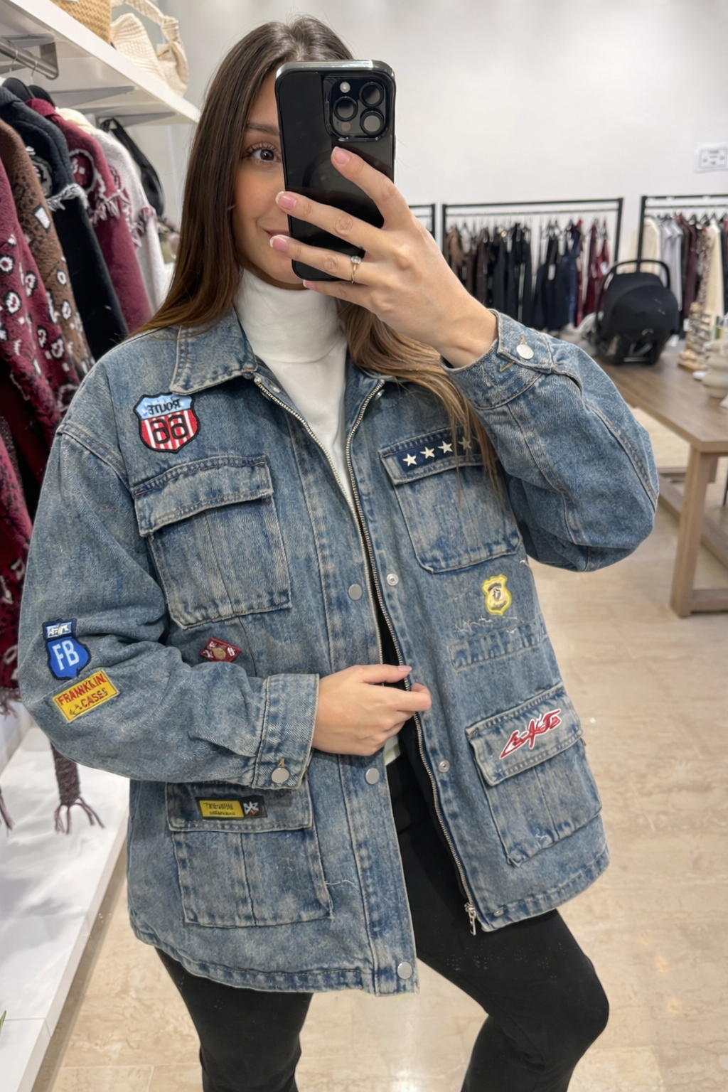 Spring Oversized jacket με patches