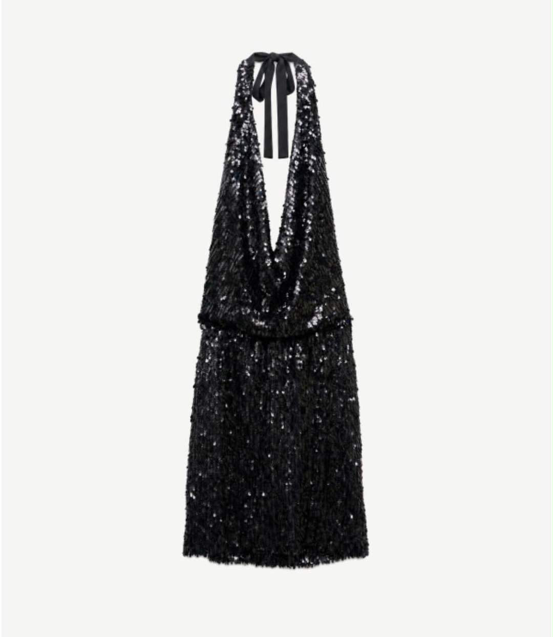 Lumina mini φόρεμα halter με παγιέτες μαύρο