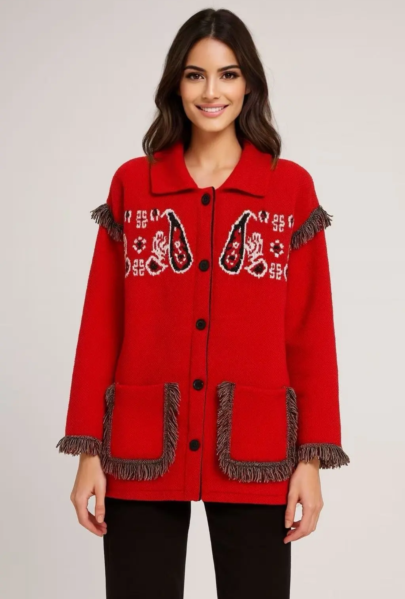 Ζακέτα bandana με κουμπιά