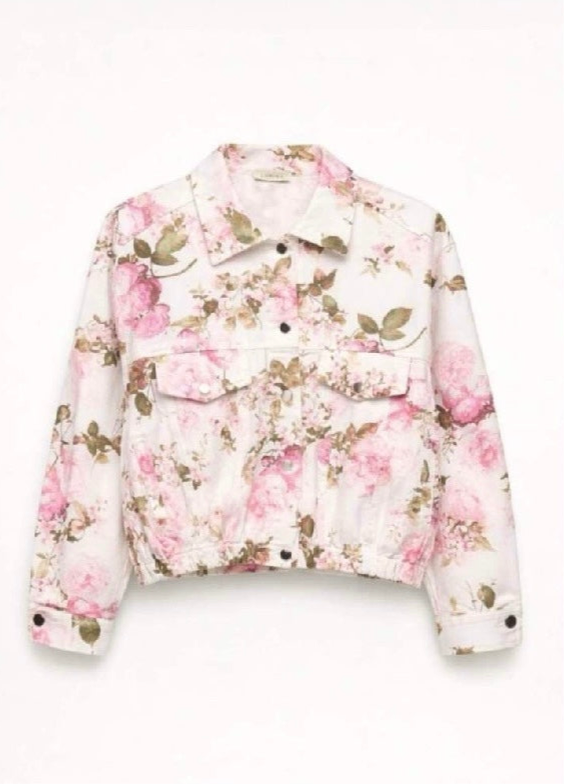 Τζάκετ λευκό με λουλούδια Lumina