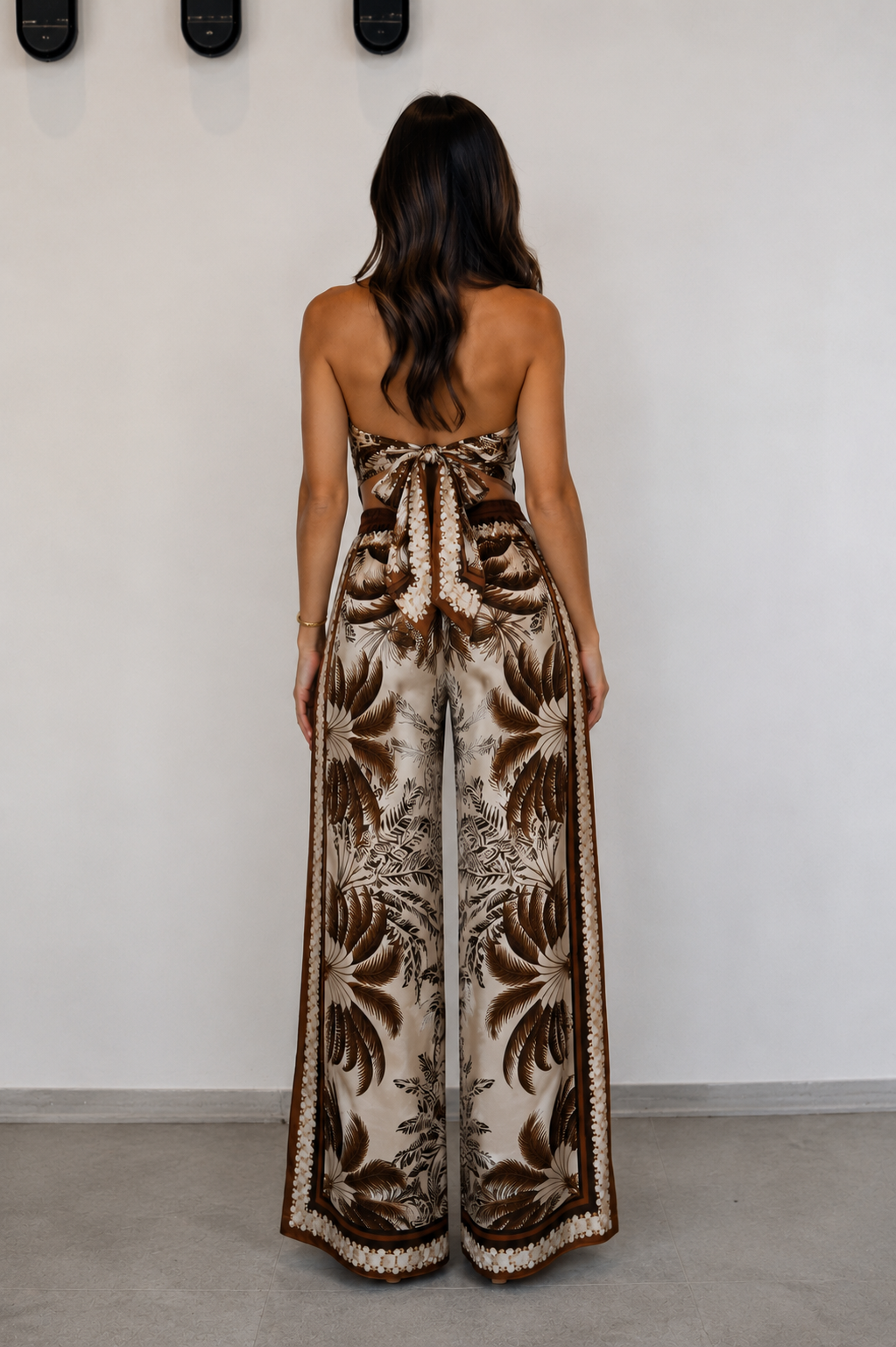 Σετ Strapless με Tropical Print