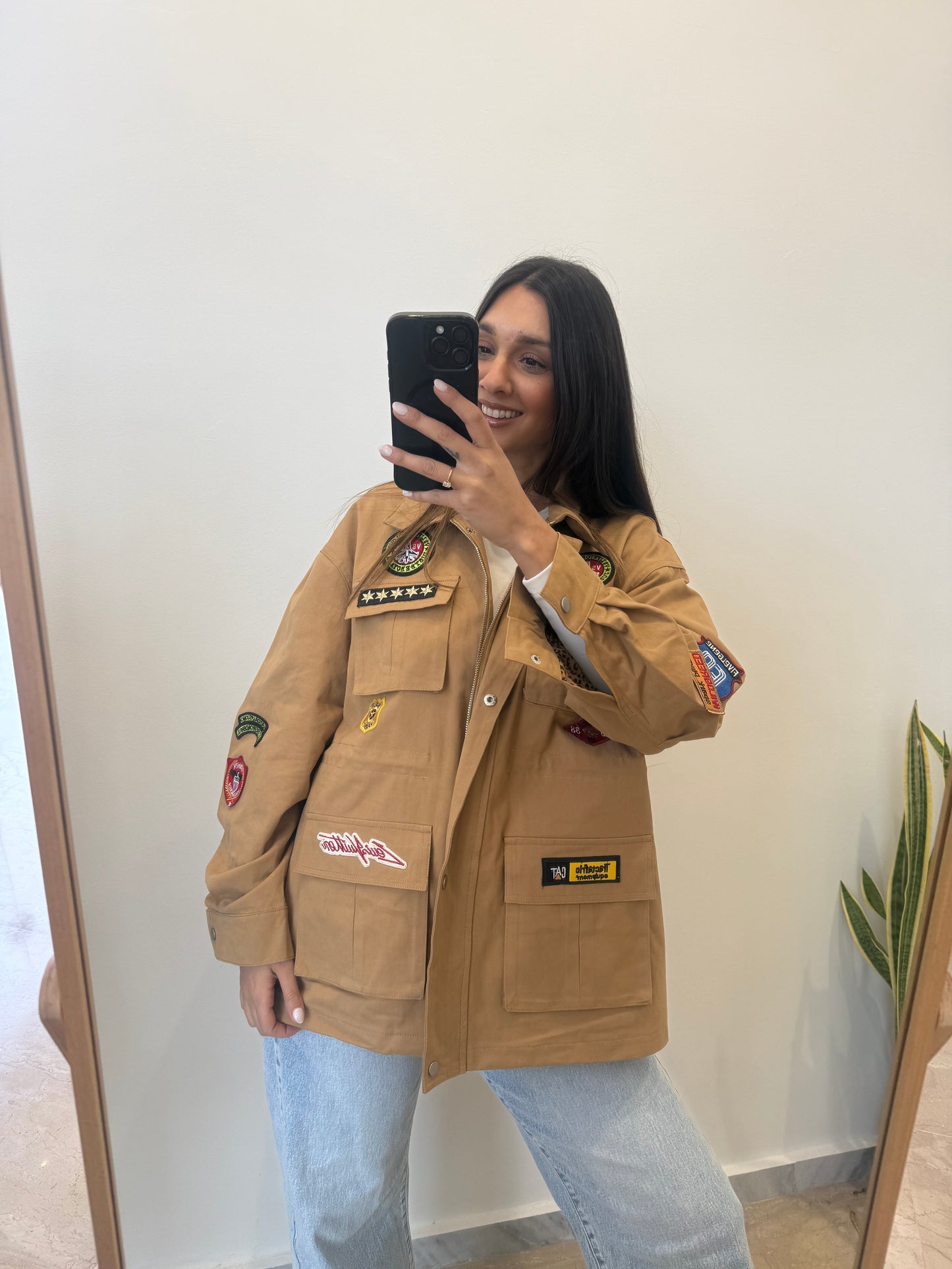 Spring Oversized jacket με patches