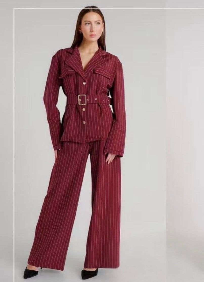 Σετ πουκάμισο και παντελόνι με ζώνη