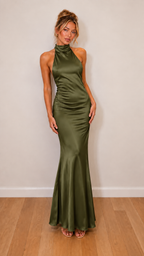 Halter Σατέν φόρεμα