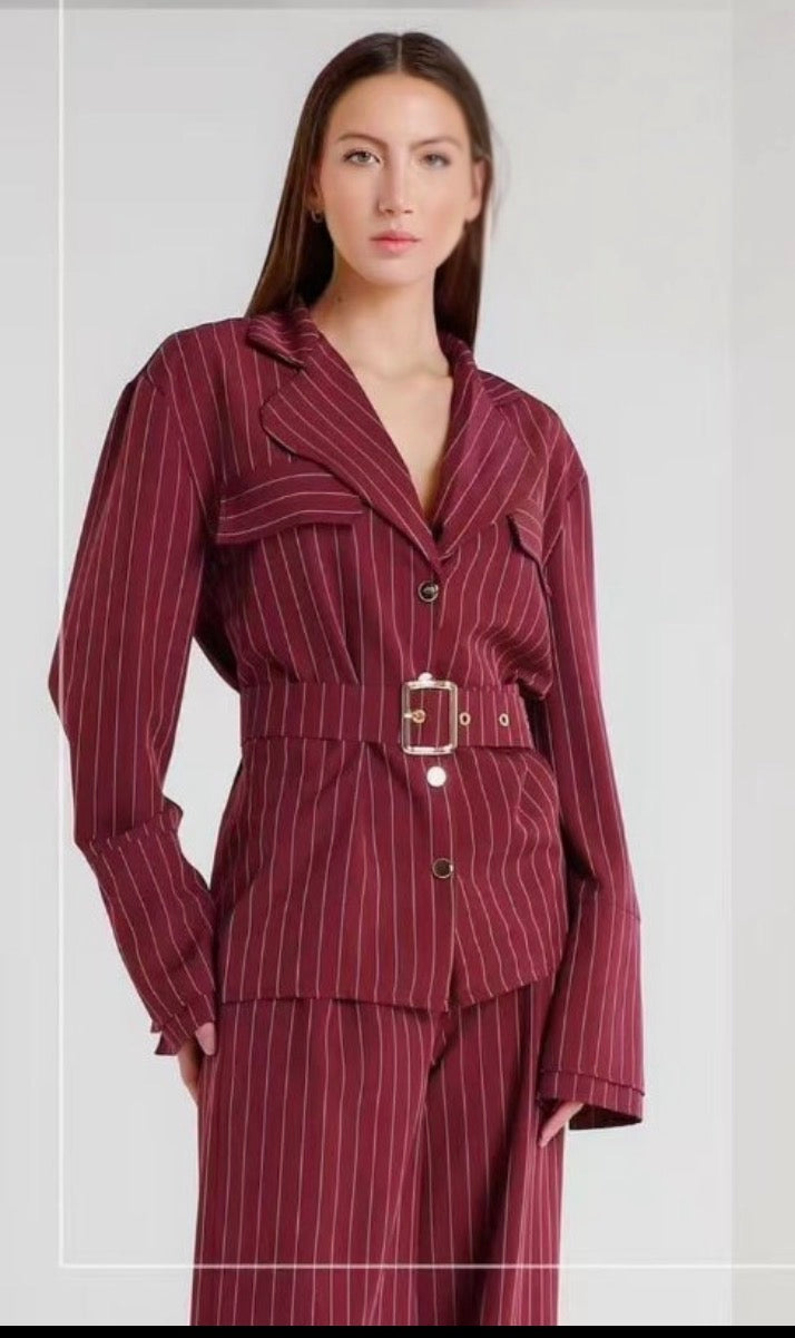 Σετ πουκάμισο και παντελόνι με ζώνη