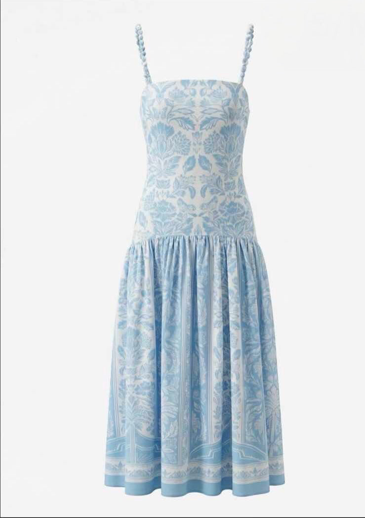 Luxury Maxi Φόρεμα με Signature Print & Λεπτές Τιράντες