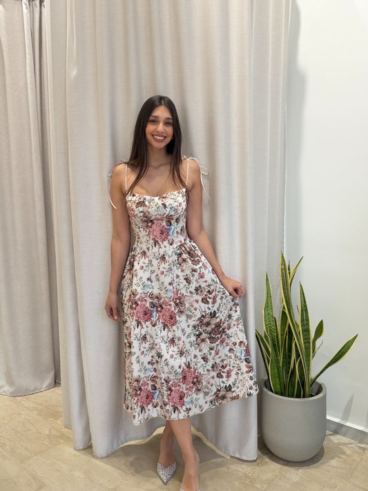 Midi floral φόρεμα