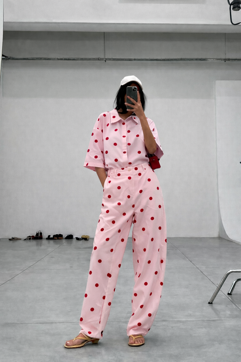 Lumina Polka Dot  Πουκάμισο Κοντομάνικο με Πουά Σχέδιο