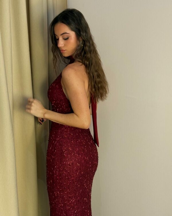 Φόρεμα με παγιέτα και έξω πλάτη