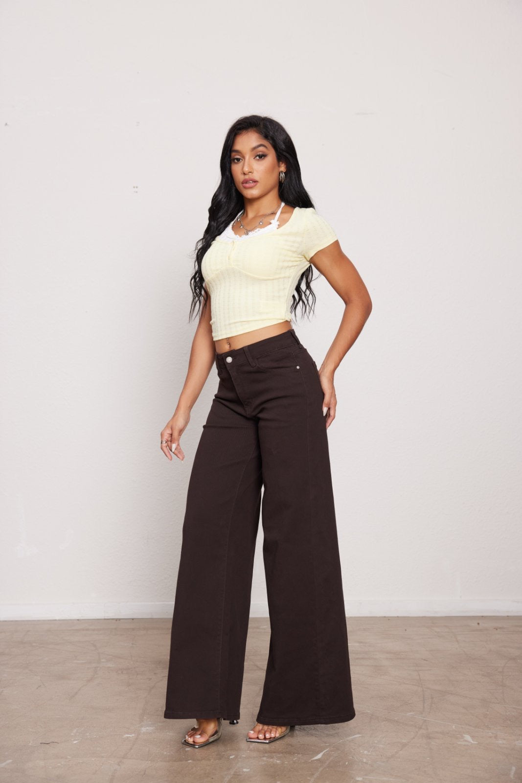 Wide leg ελαστικό τζιν