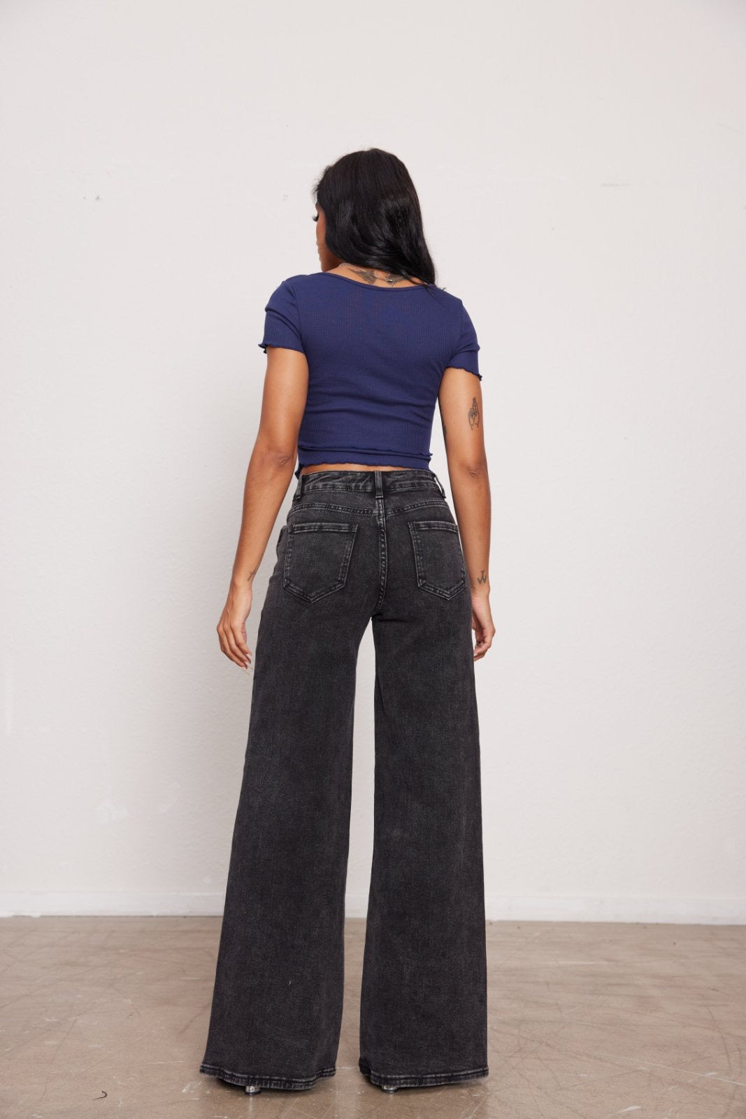 Wide leg ελαστικό τζιν