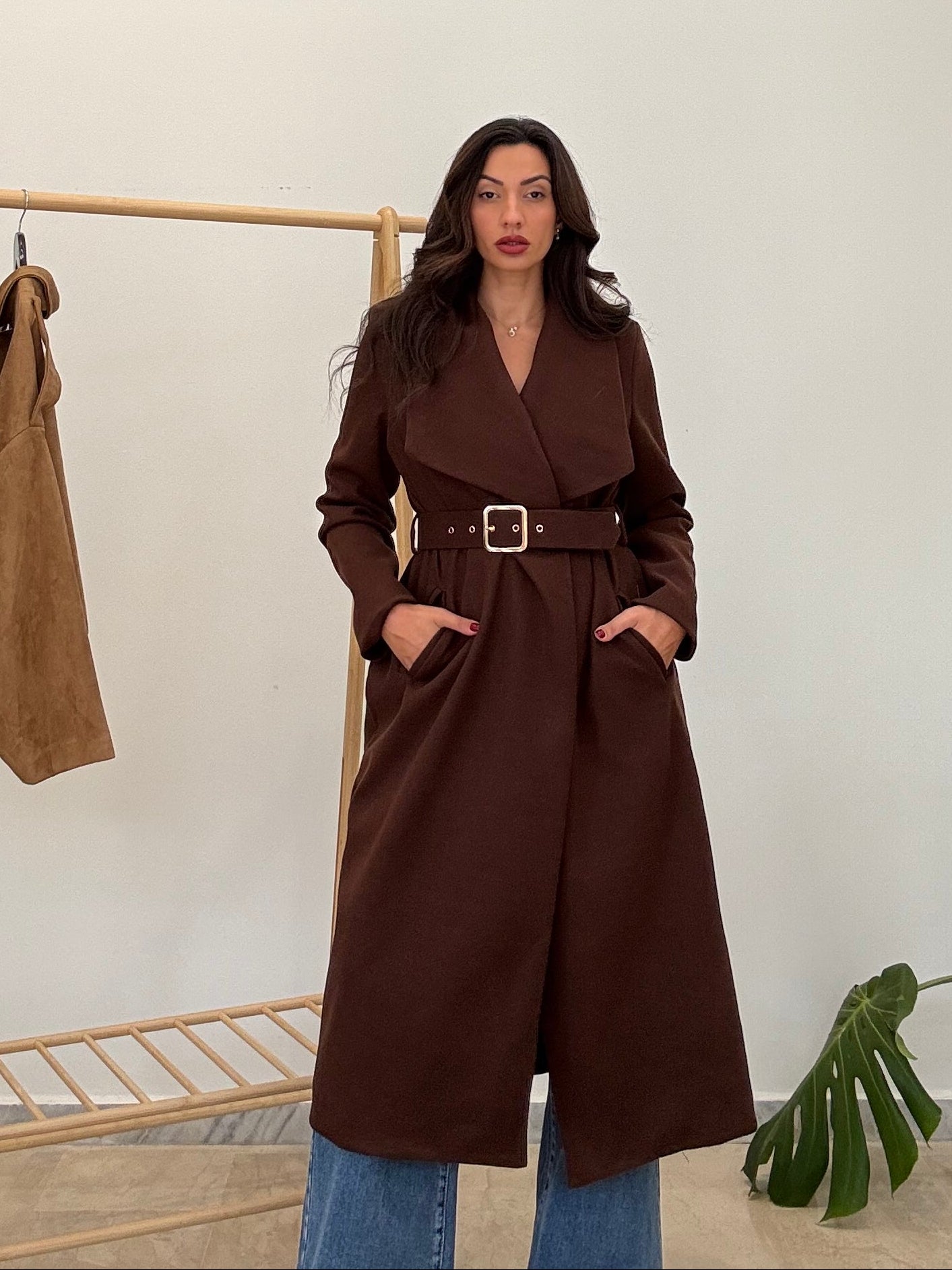 Παλτό μακρύ με ζώνη