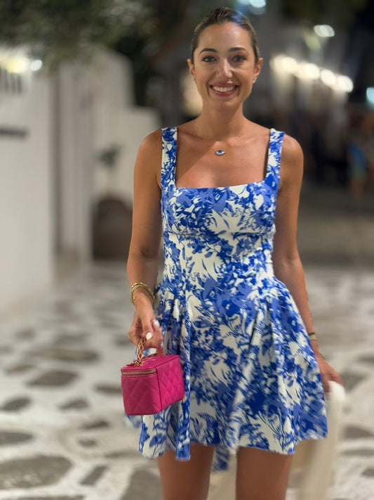 Mini φόρεμα blue printed