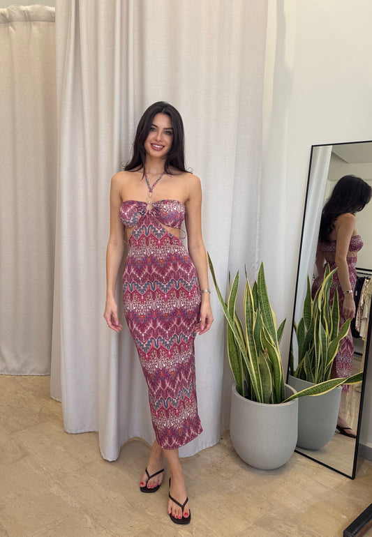 Maxi Cut Out Φόρεμα με Print
