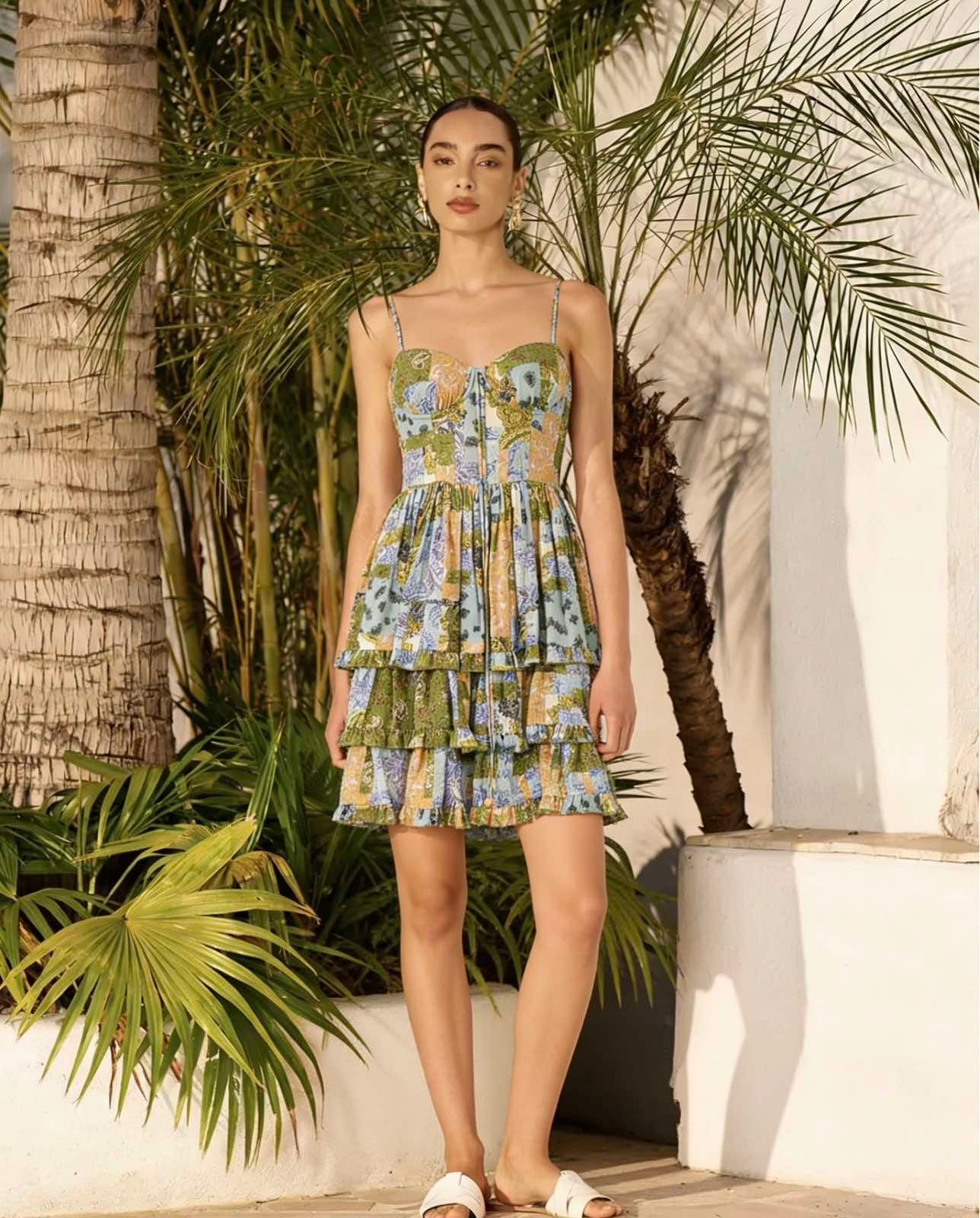 Luxury Mini Φόρεμα με Patchwork Print