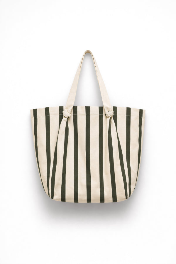 Lumina Striped Canvas Tote Bag