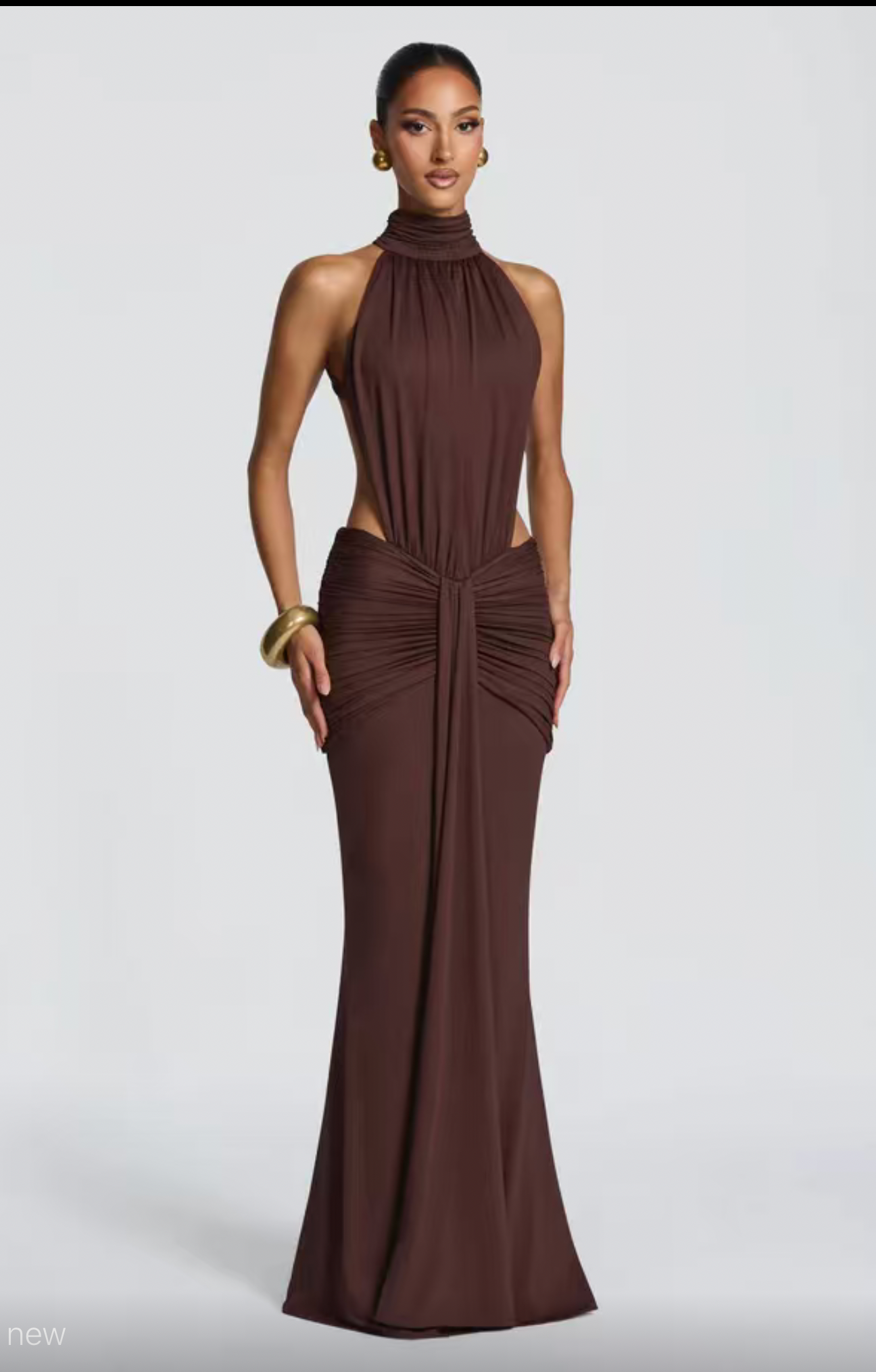 Maxi Φόρεμα με Ανοιχτή Πλάτη & Halter Λαιμό